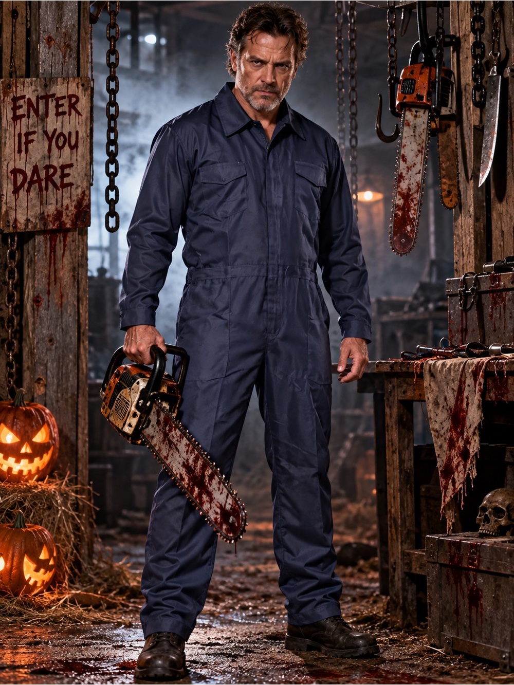 Halloween costume Men's Coverall Jumpsuit - Classic Utility Style